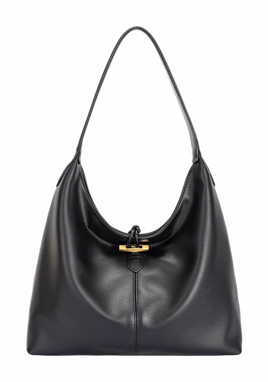 David Jones Classic Leather Shoulder Bag BLACK One Size Easy Apparels