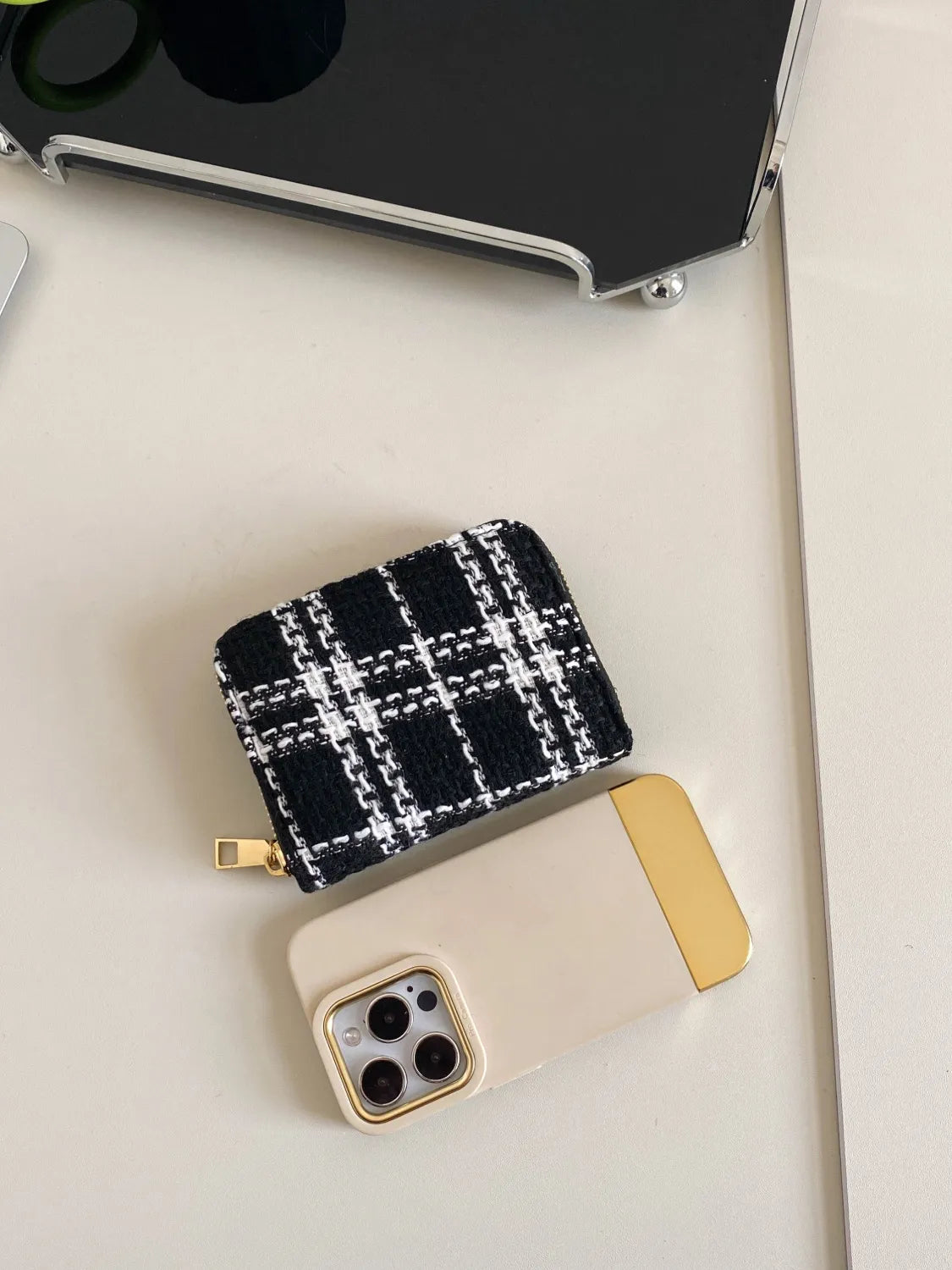 Plaid Polyester Card Case Easy Apparels