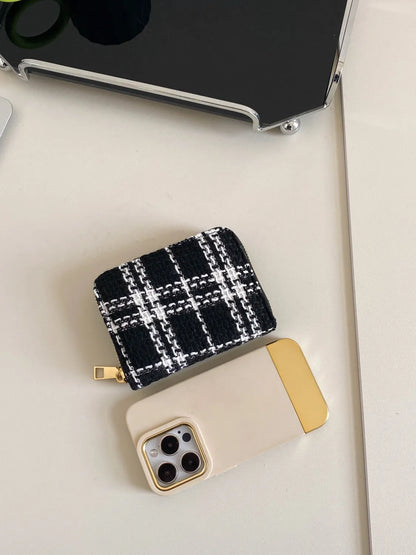Plaid Polyester Card Case Easy Apparels