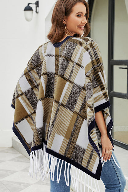 Cloak Sleeve Fringe Detail Poncho Easy Apparels