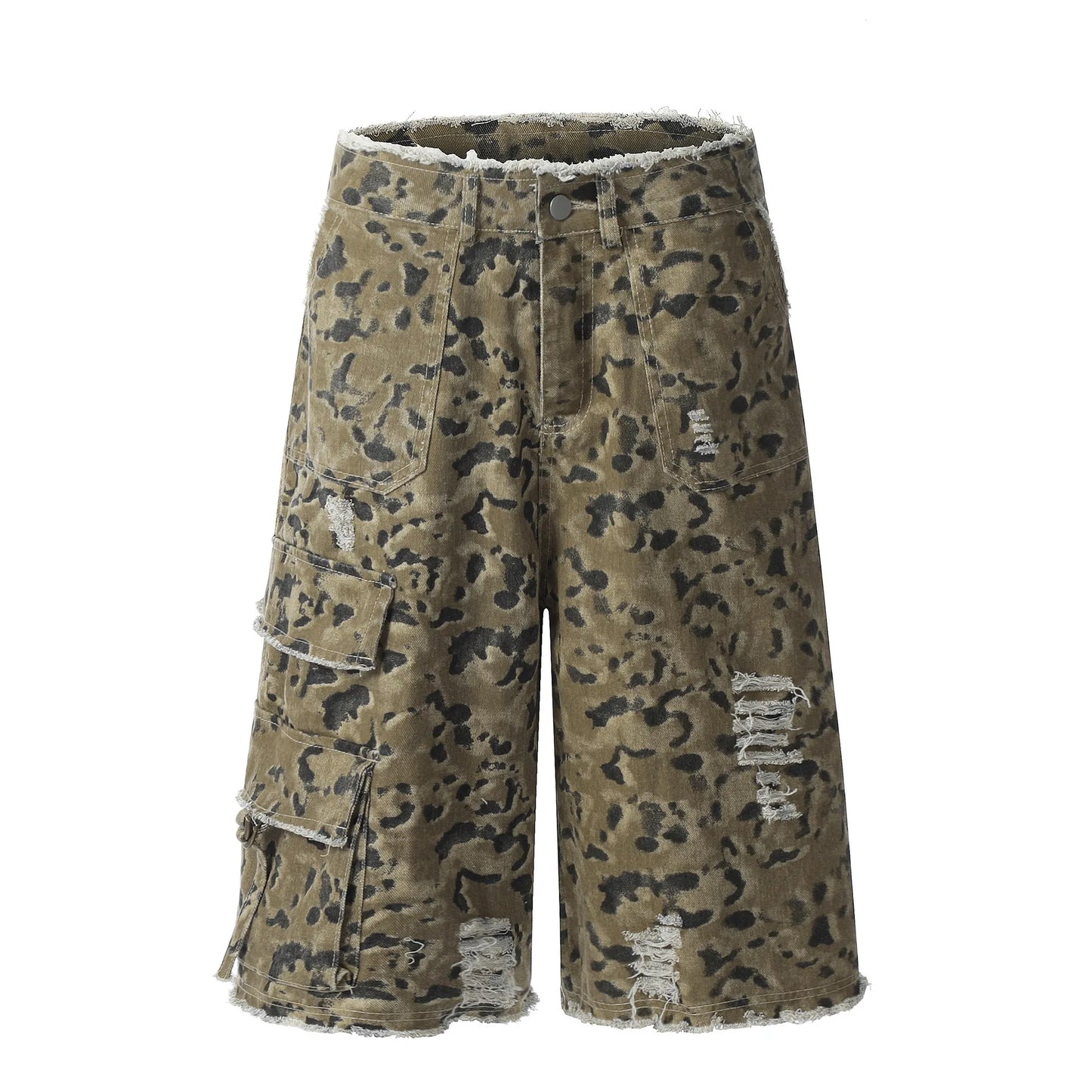 Men's Camouflage Denim Shorts Leopard Easy Apparels