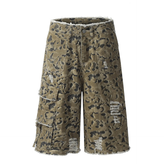 Men's Camouflage Denim Shorts Leopard Easy Apparels