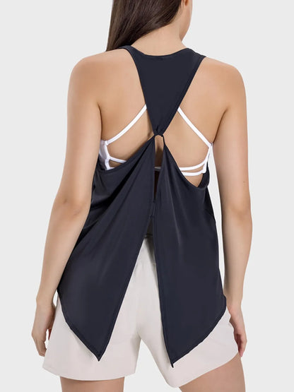Millennia Round Neck Wide Strap Active Tank Easy Apparels