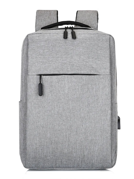 Adjustable Straps Oxford Cloth Backpack Bag Light Gray One Size Easy Apparels