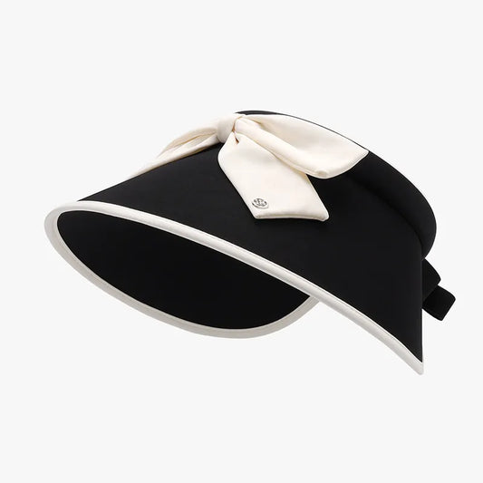 Bow Ice Silk Sun Hat Black One Size Easy Apparels