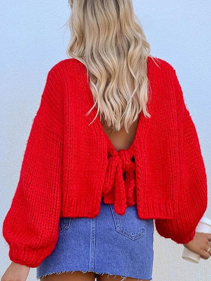 Tied Drop Shoulder Cardigan Easy Apparels