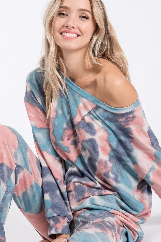 BiBi Tie Dye French Terry Casual Pants Easy Apparels