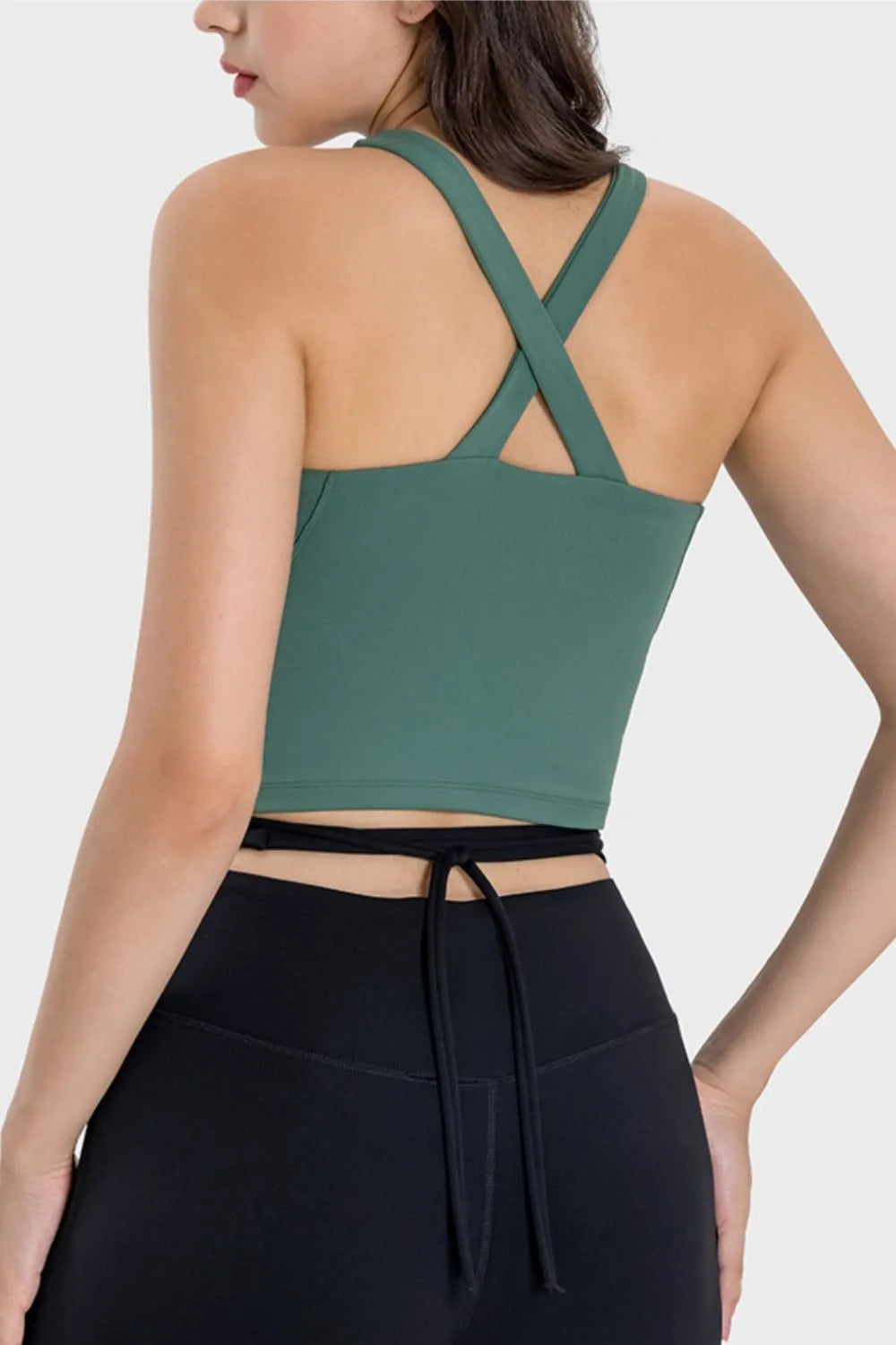 Millennia Crisscross Grecian Neck Active Cami Easy Apparels