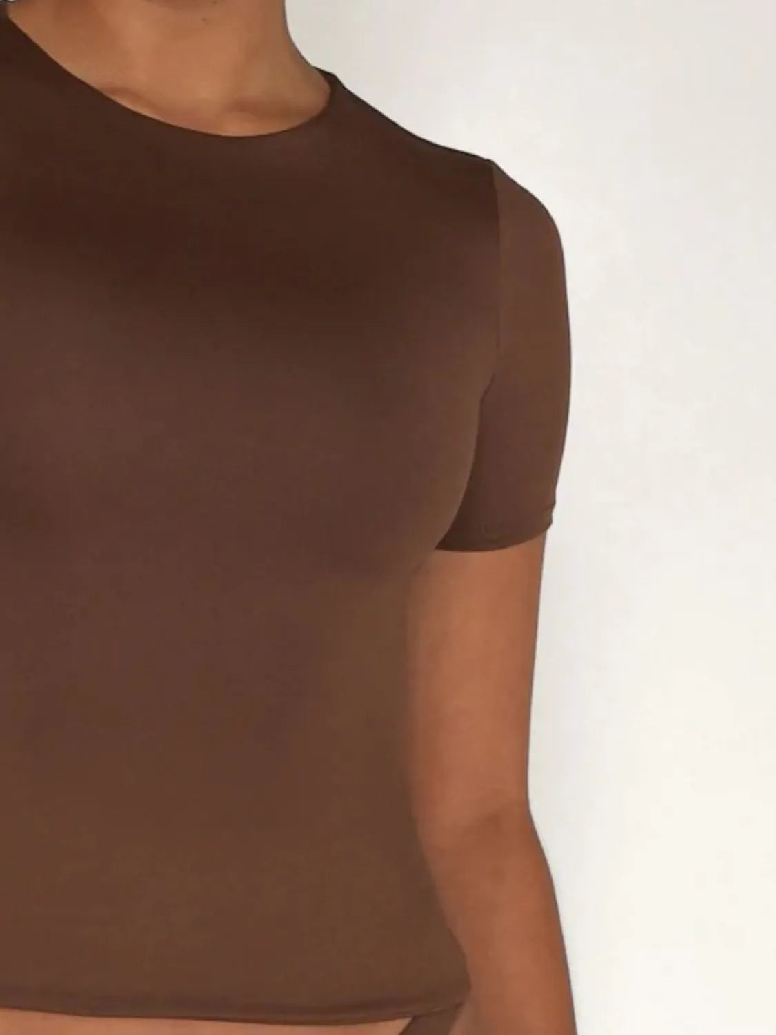 Round Neck Short Sleeve Swim Top Easy Apparels