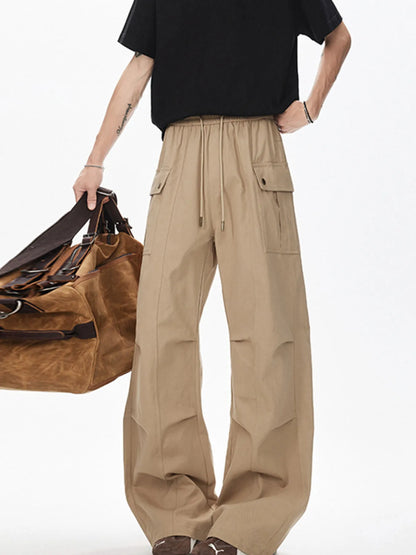 Men's Drawstring Cargo Pants Deep Khaki Easy Apparels