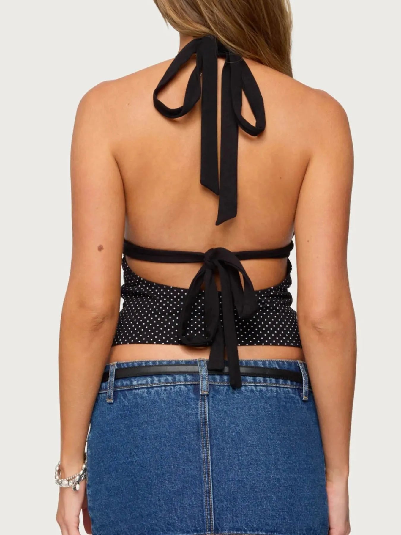 Trendsi Polka Dot Halter Neck Cami