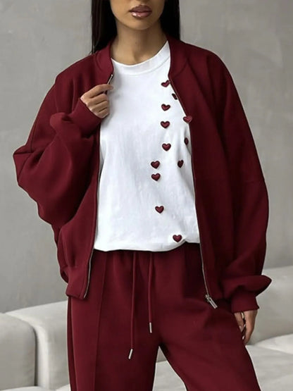 Trendsi Plus Size Heart Round Neck Short Sleeve T-Shirt