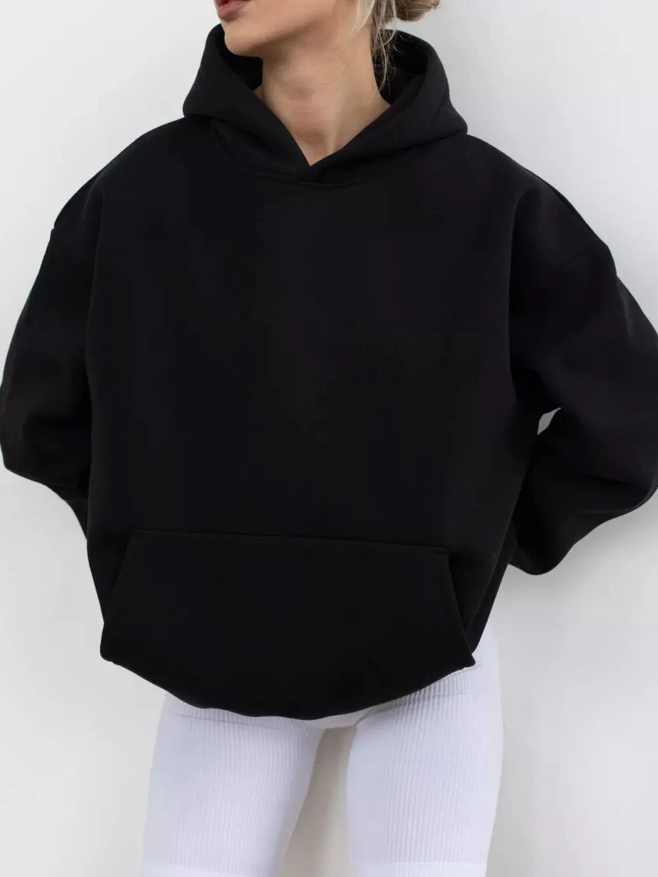 Trendsi Kangaroo Pocket Long Sleeve Hoodie
