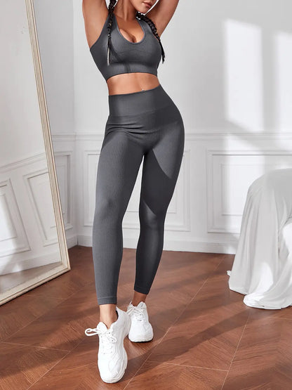 Sport Tank and Leggings Set Charcoal Easy Apparels