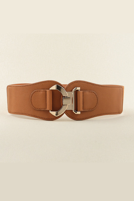 Alloy Buckle Elastic Belt Caramel One Size Easy Apparels