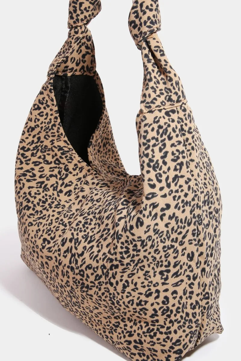 Fame Leopard Knotted Strap Shoulder Bag Easy Apparels