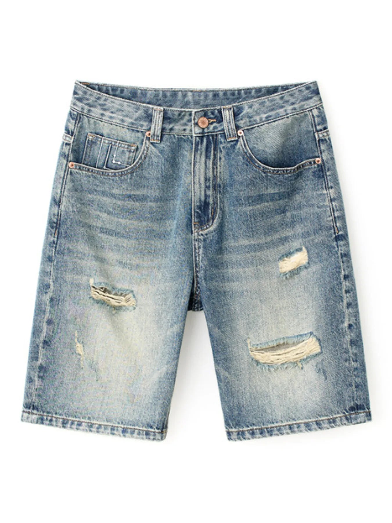 Men's Distressed Wide Leg Denim Shorts Easy Apparels