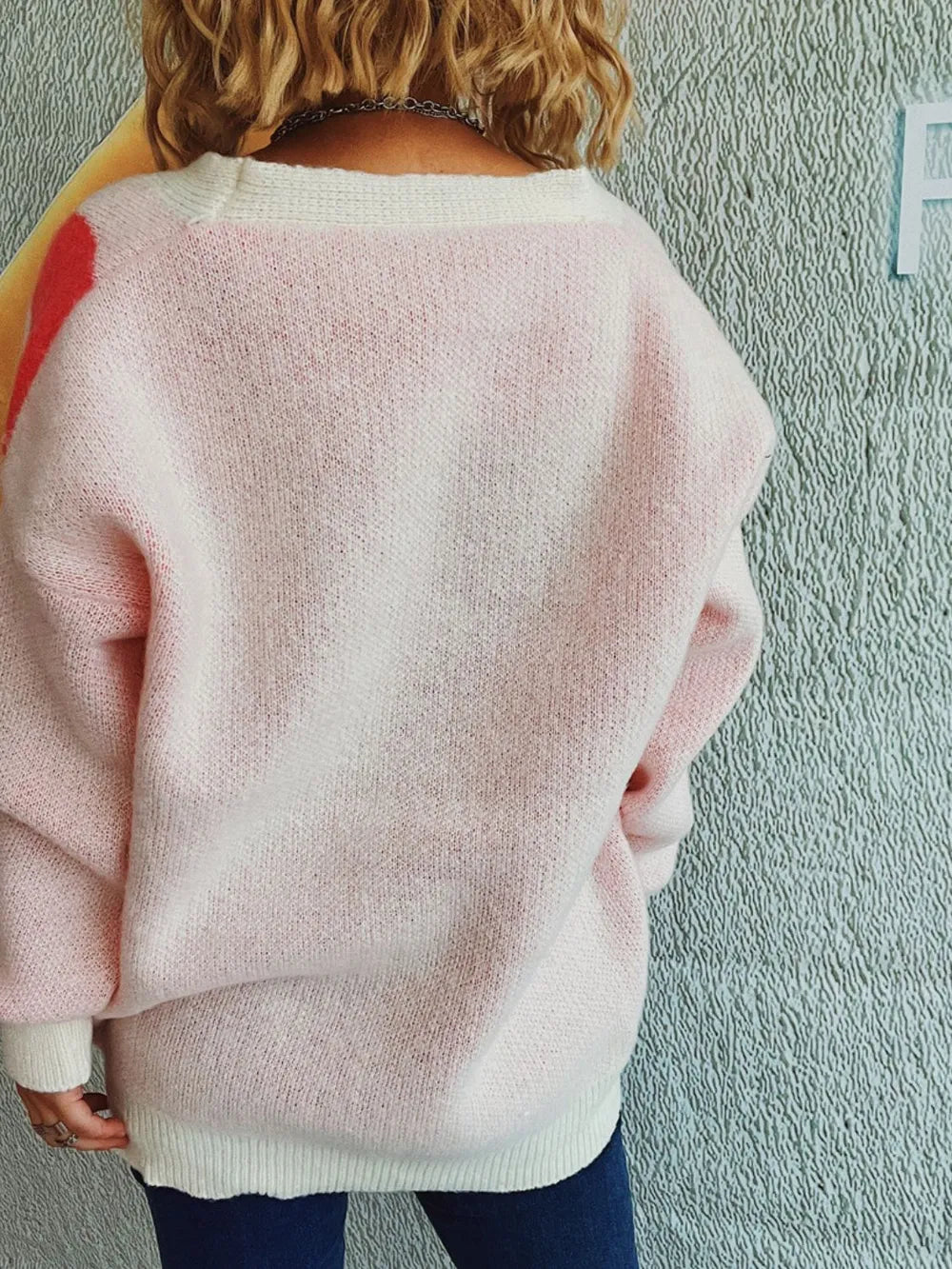Flower Button Down V-Neck Long Sleeve Cardigan Easy Apparels