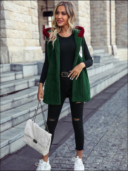 Santa Open Front Hooded Vest Coat Easy Apparels