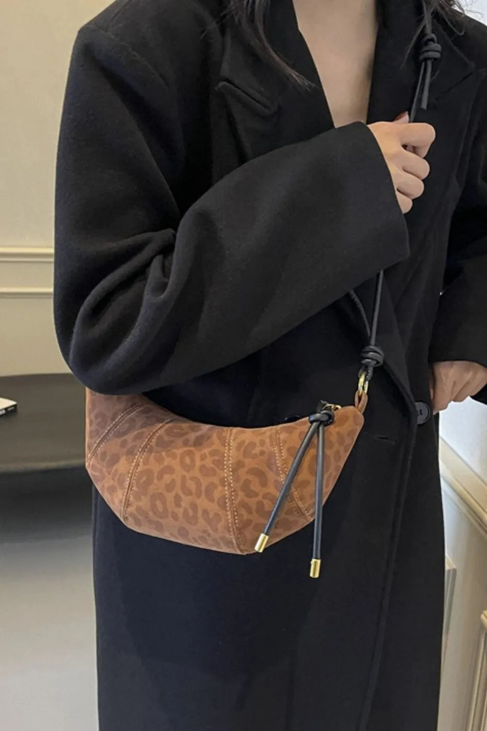 PU Leather Strap Suede Shoulder Bag Easy Apparels