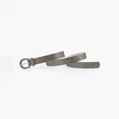 Sequin PU Leather Belt Khaki Easy Apparels