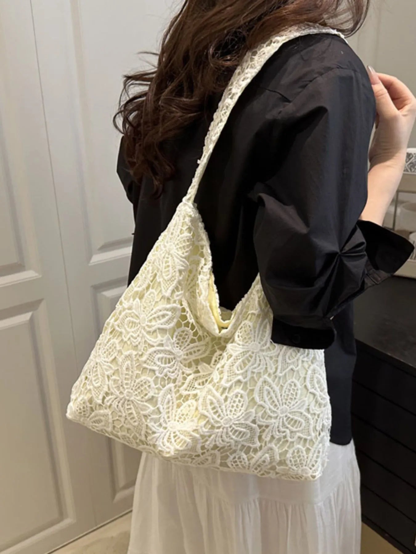 Lace Pattern Shoulder Bag Easy Apparels