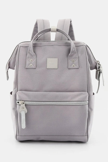 Himawari Water Resistant Canvas Backpack Bag with Side Pockets Gray One Size Easy Apparels