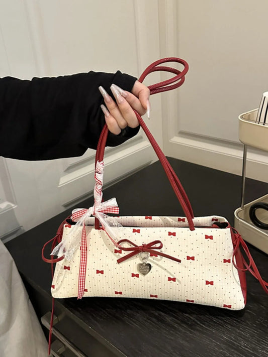 Bow Print Shoulder Bag Easy Apparels