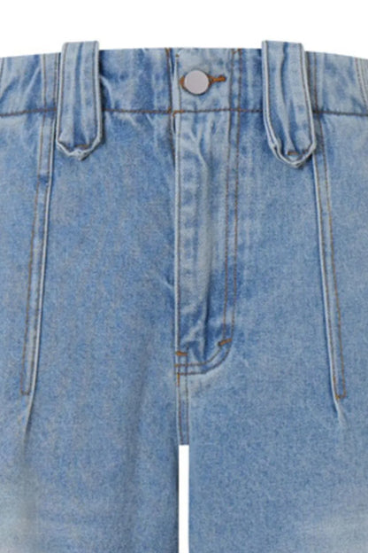 Men's High-Waisted Wide Leg Denim Shorts Easy Apparels