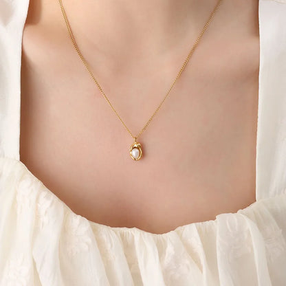 18K Gold-Plated Pearl Pendant Necklace Easy Apparels