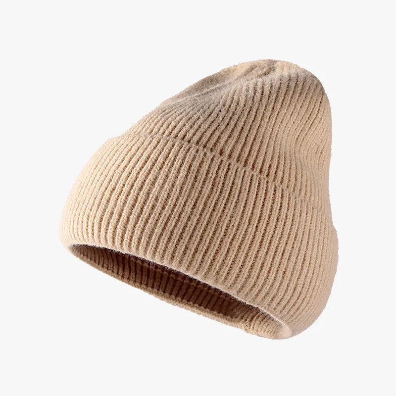 Thermal Solid Knit Hat Tan One Size Easy Apparels