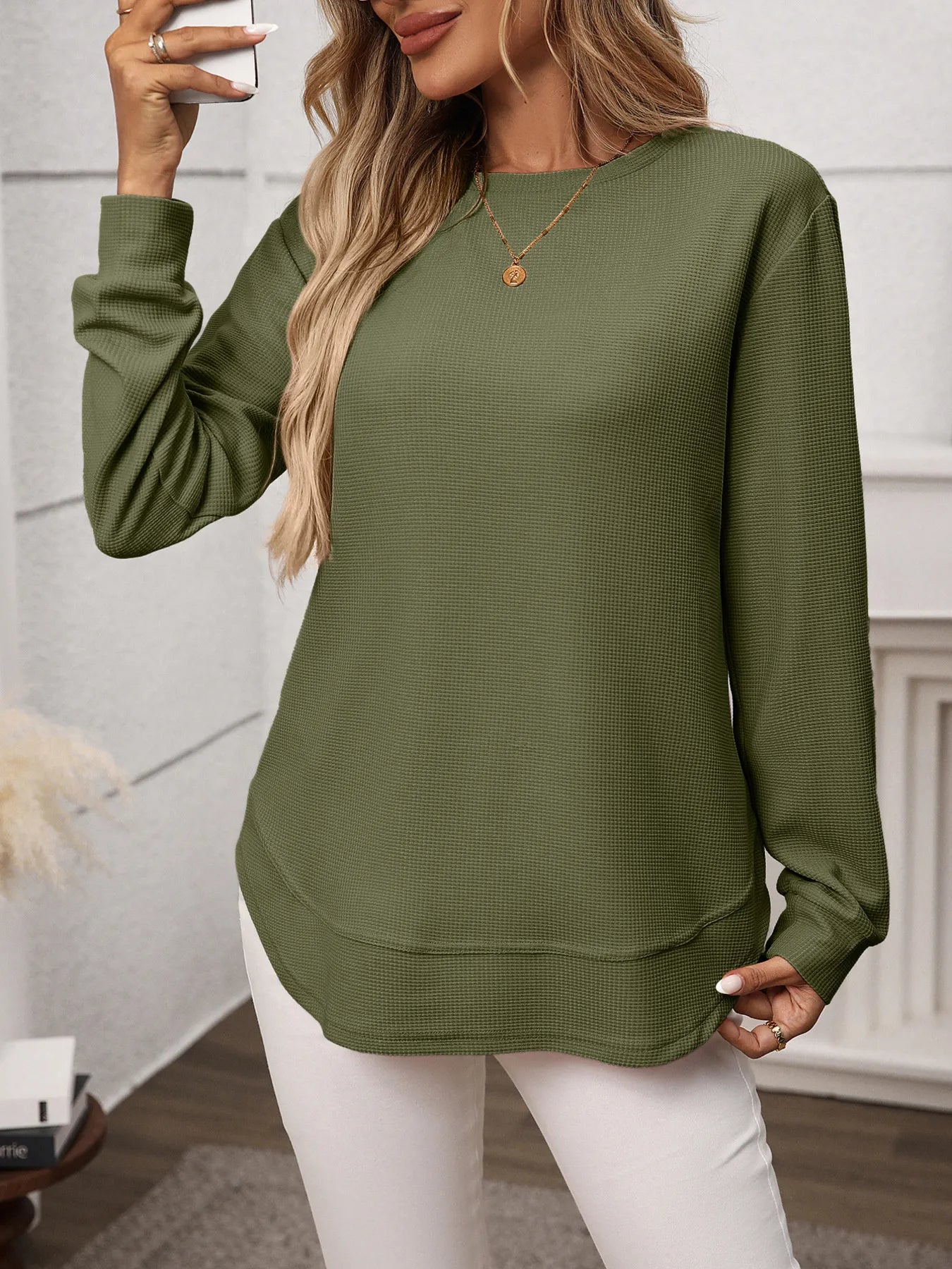 Trendsi Long Sleeve Round Neck T-Shirt