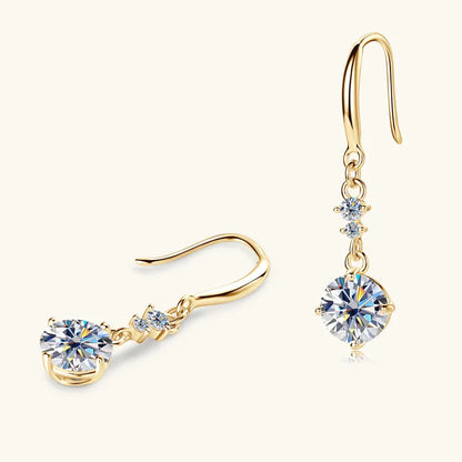 2 Carat Moissanite 925 Sterling Silver Earrings Easy Apparels