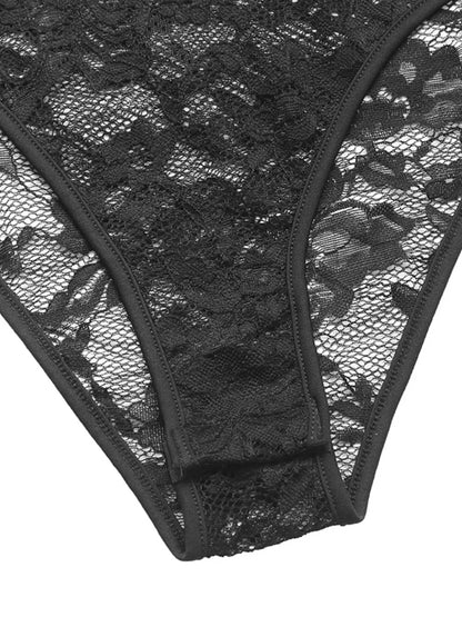 Trendsi Lace Long Sleeve V-Neck Bodysuit