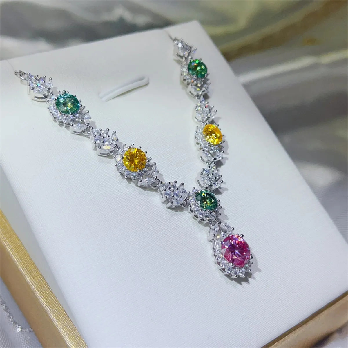 3.5 Carat Moissanite 925 Sterling Silver Necklace Easy Apparels