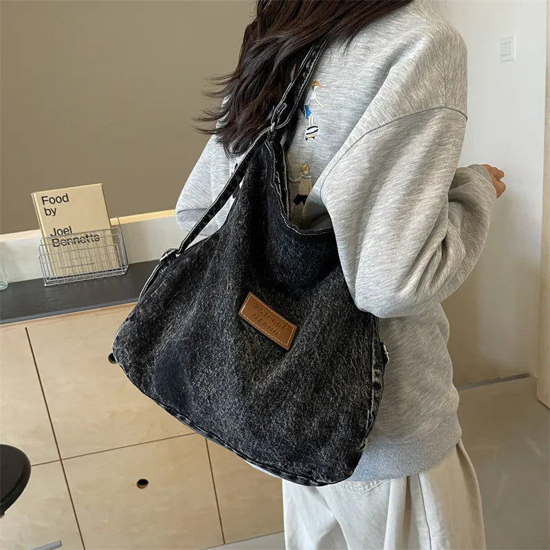 Adjustable Strap Denim Shoulder Bag Easy Apparels
