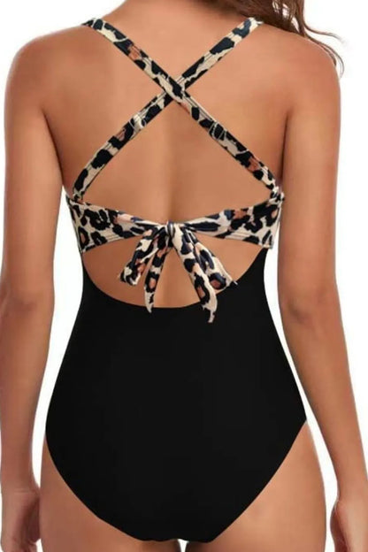 Tied Crisscross Cutout One-Piece Swimwear Easy Apparels