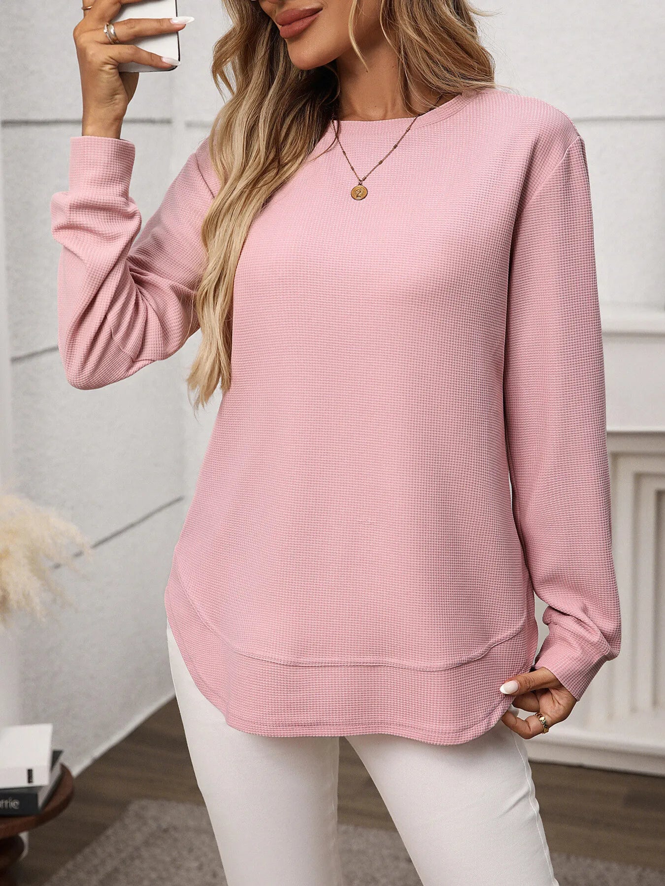 Trendsi Long Sleeve Round Neck T-Shirt
