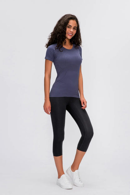 Millennia Round Neck Short Sleeve Active T-Shirt Easy Apparels