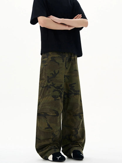 Men's Camouflage Wide Leg Cargo Pants Easy Apparels