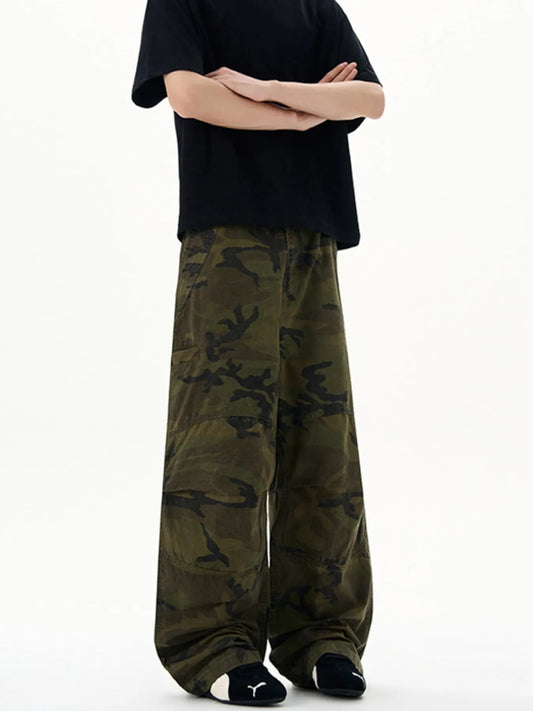 Men's Camouflage Wide Leg Cargo Pants Easy Apparels