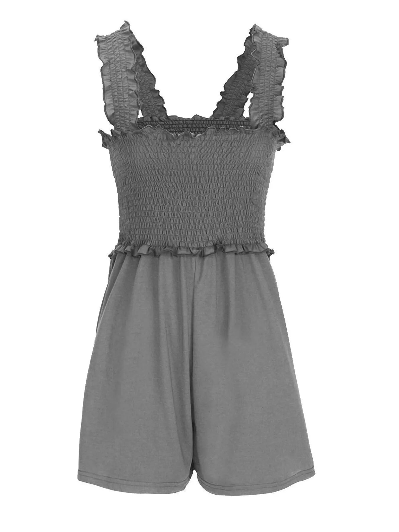 Smocked Square Neck Summer Romper Easy Apparels