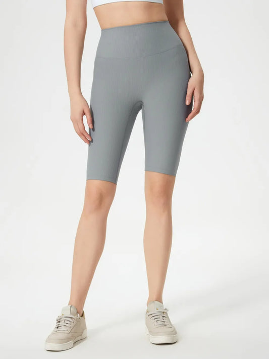 Millennia High Waist Active Shorts Gray Easy Apparels
