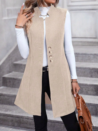 Button Up Longline Vest Coat Easy Apparels