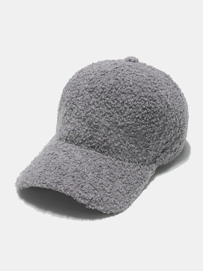 Sherpa Solid Color Baseball Cap Gray One Size Easy Apparels