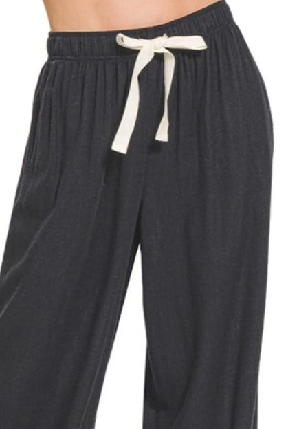 Zenana Linen Drawstring Pants Easy Apparels