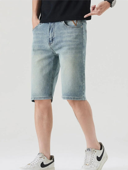 Men's Pocketed Wash Casual Denim Shorts Easy Apparels