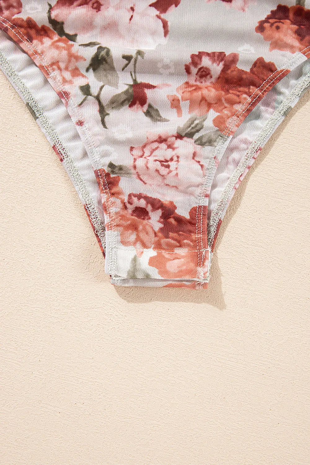 Trendsi Floral Off-Shoulder Long Sleeve Bodysuit