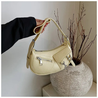 Textured Leather Shoulder Bag Easy Apparels