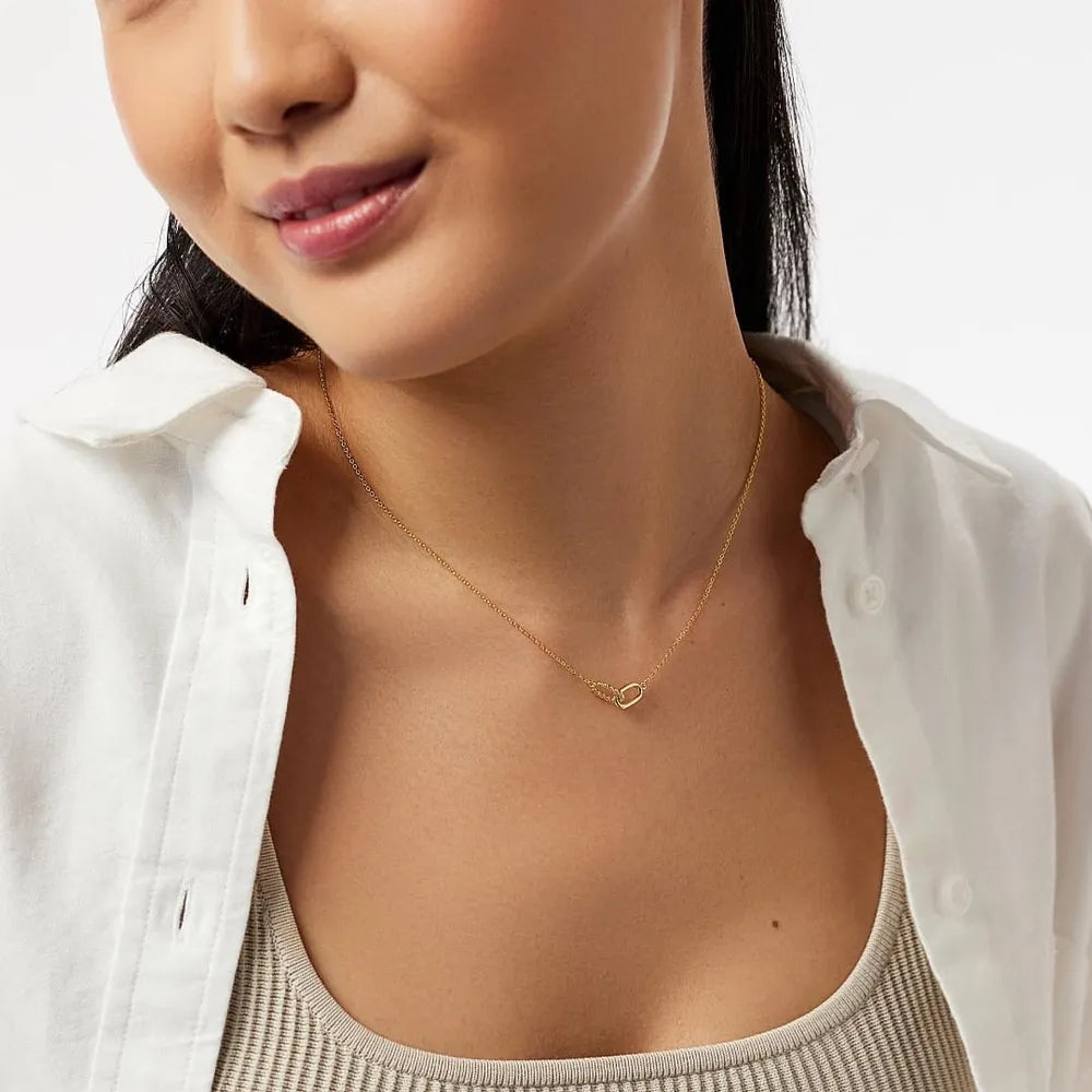Interlocked Titanium Steel Necklace Easy Apparels